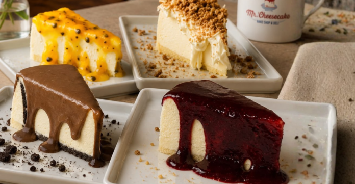 Imagem real das cheesecakes da Mr. Cheesecake Bake Shop & Deli.