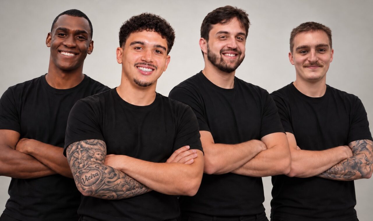 Os quatro sócios da Empregol, plataforma que conecta atletas sem contrato a clubes e agentes e chega ao mercado em outubro.