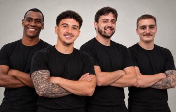 Os quatro sócios da Empregol, plataforma que conecta atletas sem contrato a clubes e agentes e chega ao mercado em outubro.
