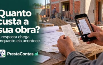 PrestaContas.ai centraliza as informações e mostra quanto cada obra realmente custa enquanto ela ainda é executada.